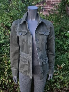 J. Crew Ladies Pure Cotton Medium Weight Chic' Military Styled Utility Jacket